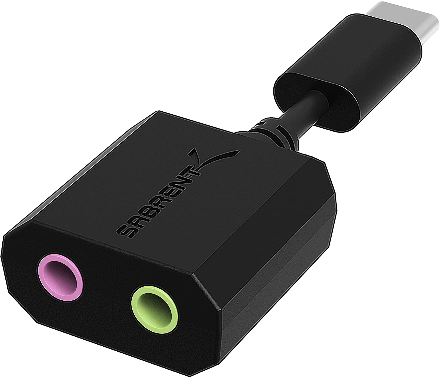 sabrent usb external stereo sound adapter for windows and mac. plug and play no drivers needed